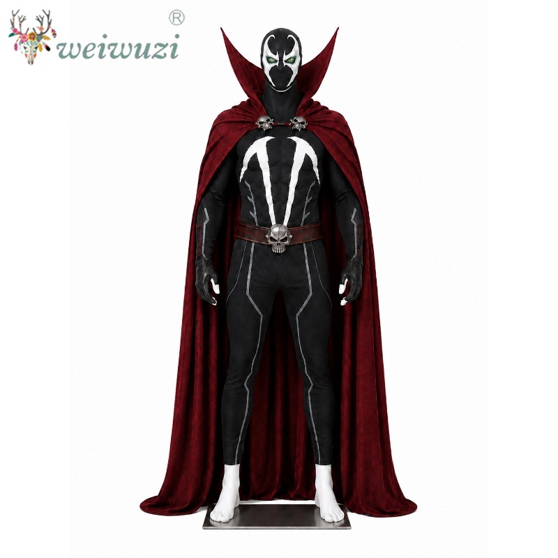 Black Face Mask Pack - Herren Cosplay Kostüm Komplettset Schwarzer Bodysuit